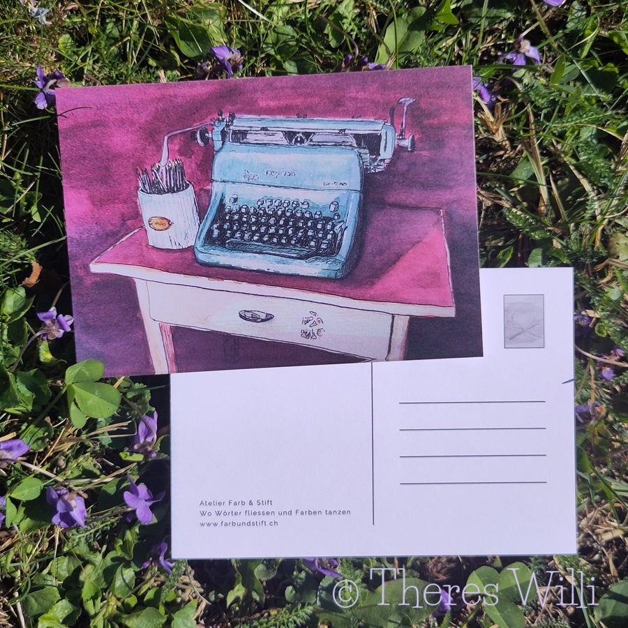 Postkarte - Schreibmaschine
