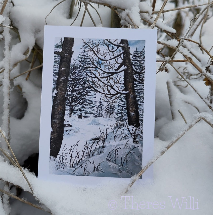 Postkarte - Winterwald